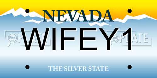 WIFEY1 Nevada License Plate