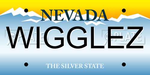 WIGGLEZ Nevada License Plate