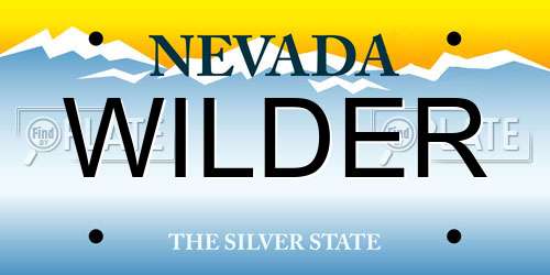 WILDER Nevada License Plate