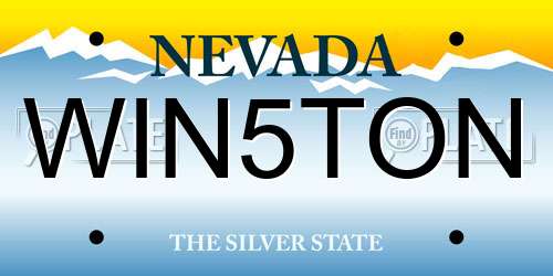 WIN5TON Nevada License Plate