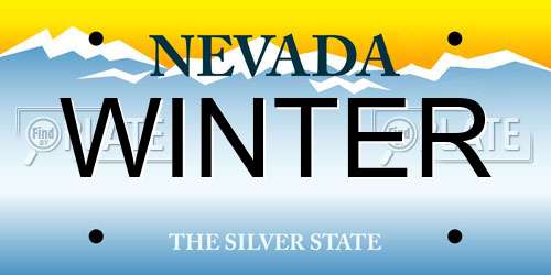 WINTER Nevada License Plate