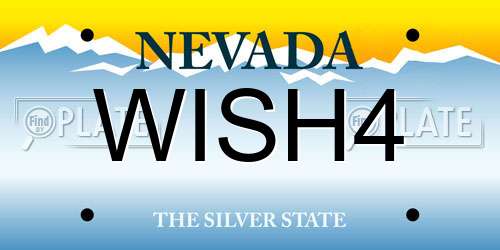 WISH4 Nevada License Plate