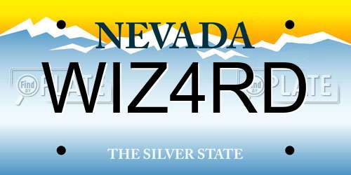 WIZ4RD Nevada License Plate
