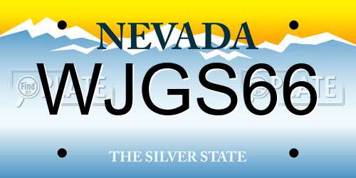 WJGS66 Nevada License Plate
