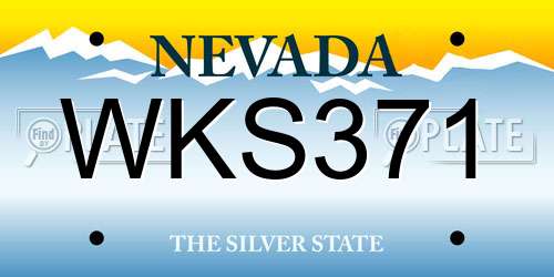 WKS371 Nevada License Plate