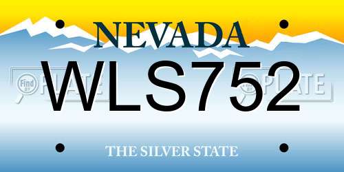 WLS752 Nevada License Plate