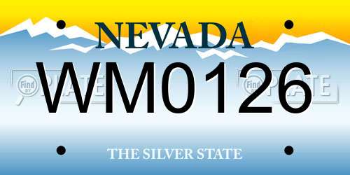 WM0126 Nevada License Plate