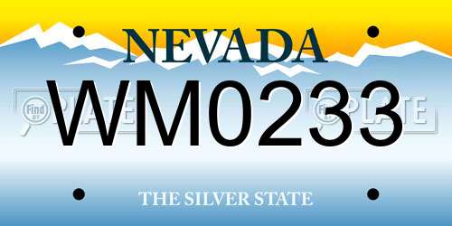 WM0233 Nevada License Plate