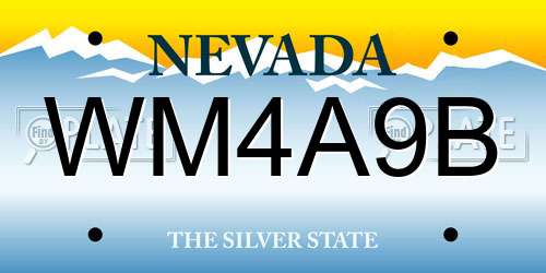 WM4A9B Nevada License Plate