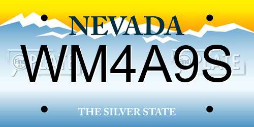 WM4A9S Nevada License Plate
