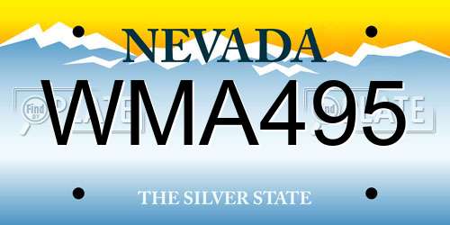 WMA495 Nevada License Plate