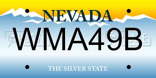 WMA49B Nevada License Plate