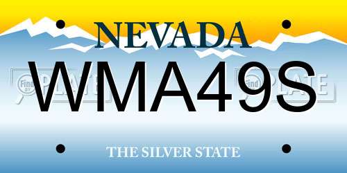 WMA49S Nevada License Plate