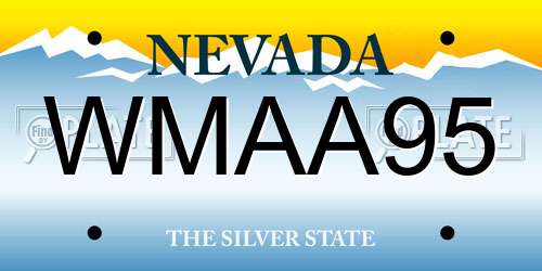 WMAA95 Nevada License Plate