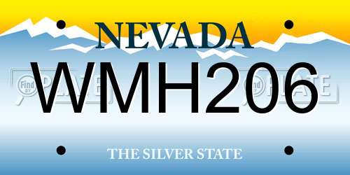 WMH206 Nevada License Plate