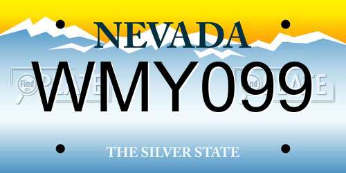 WMY099 Nevada License Plate