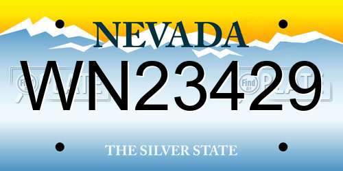WN23429 Nevada License Plate