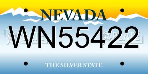 WN55422 Nevada License Plate