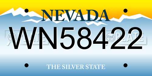 WN58422 Nevada License Plate