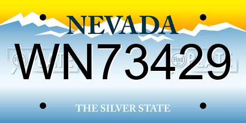 WN73429 Nevada License Plate