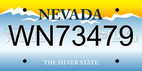 WN73479 Nevada License Plate
