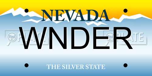 WNDER Nevada License Plate