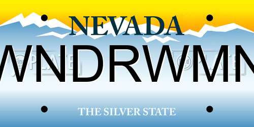 WNDRWMN Nevada License Plate
