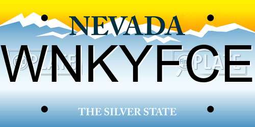 WNKYFCE Nevada License Plate