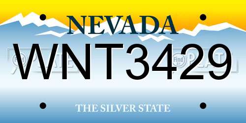 WNT3429 Nevada License Plate