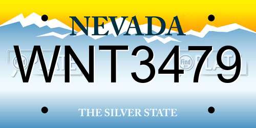 WNT3479 Nevada License Plate