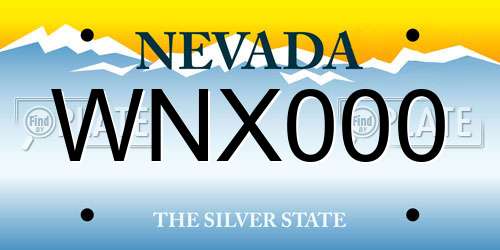 WNX000 Nevada License Plate