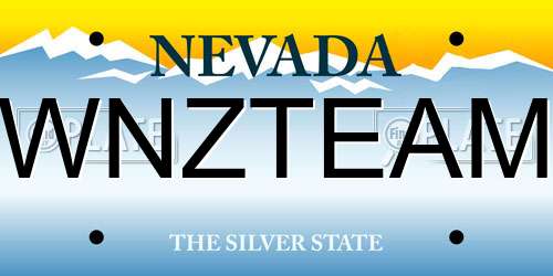 WNZTEAM Nevada License Plate