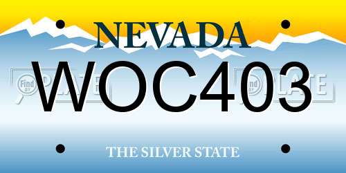 WOC403 Nevada License Plate