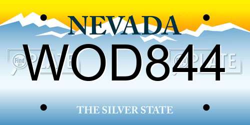 WOD844 Nevada License Plate