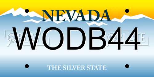 WODB44 Nevada License Plate