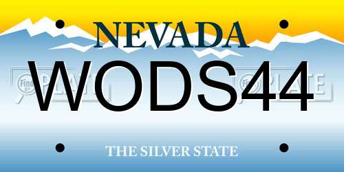 WODS44 Nevada License Plate