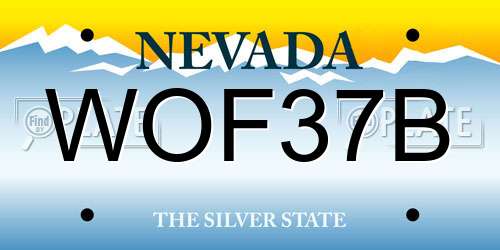 WOF37B Nevada License Plate