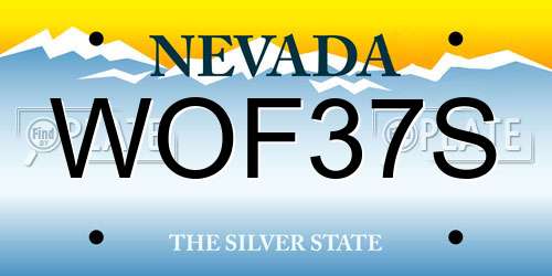 WOF37S Nevada License Plate