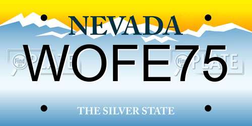 WOFE75 Nevada License Plate