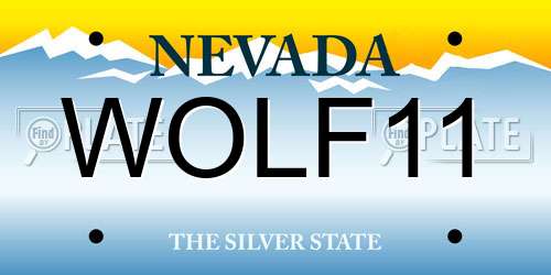 WOLF11 Nevada License Plate