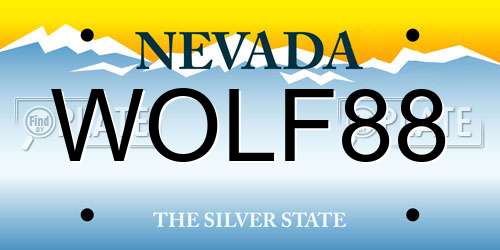 WOLF88 Nevada License Plate