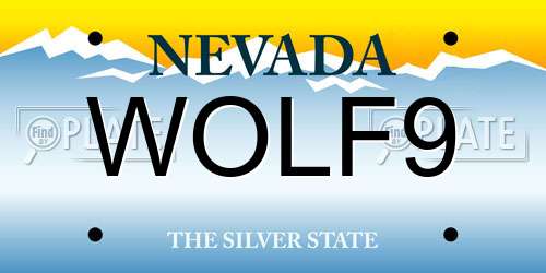 WOLF9 Nevada License Plate