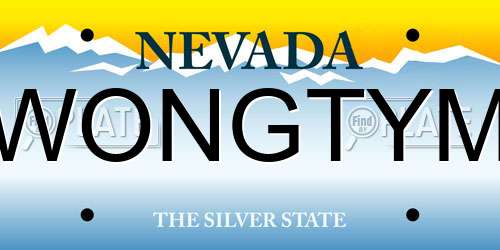 WONGTYM Nevada License Plate