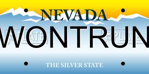 WONTRUN Nevada License Plate