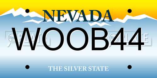 WOOB44 Nevada License Plate