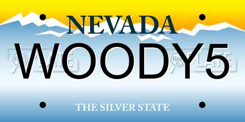 WOODY5 Nevada License Plate
