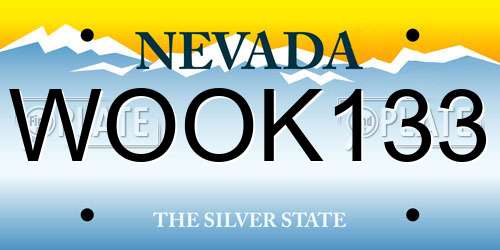 WOOK133 Nevada License Plate