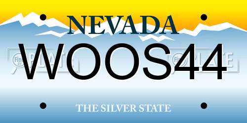WOOS44 Nevada License Plate