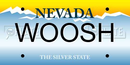 WOOSH Nevada License Plate