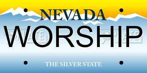 WORSHIP Nevada License Plate